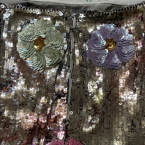 Brandon Maxwell Black and Silver Sequin High Waist Shorts - Picture 6 of 7